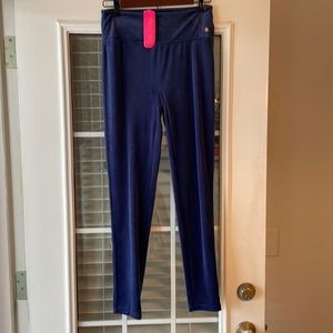 Lily Pulitzer Myria Velour Legging Style #007115 High Tide Navy Size M
